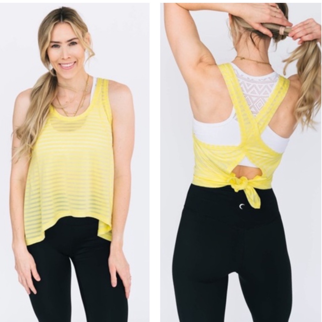 Nwt Zyia Lemon Nimbus Split Back Tank Small